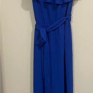Monteau Blue Strapless Jumpsuit‎ for Weddings